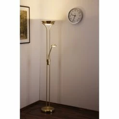 Globo PLUTO Deckenfluter Messing, Edelstahl, Gold, 2-flammig