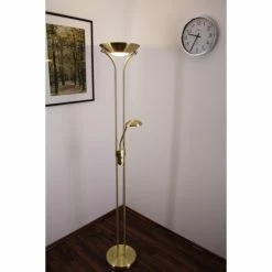 Globo PLUTO Deckenfluter Messing, Edelstahl, Gold, 2-flammig -Bürolampen Verkäufe globo pluto deckenfluter 5803 do1 3