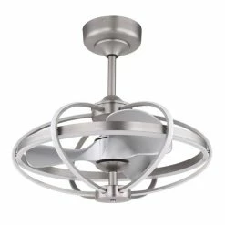 Globo Ventmatt Deckenventilator LED Nickel-Matt, 1-flammig, Fernbedienung -Bürolampen Verkäufe globo ventmatt deckenventilator 3613 2