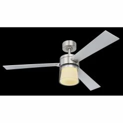 Globo VERLOSA Deckenventilator LED Nickel-Matt, 1-flammig, Fernbedienung -Bürolampen Verkäufe globo verlosa deckenventilator 03642 2