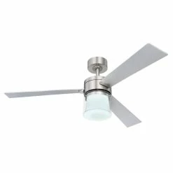 Globo VERLOSA Deckenventilator LED Nickel-Matt, 1-flammig, Fernbedienung -Bürolampen Verkäufe globo verlosa deckenventilator 03642 6