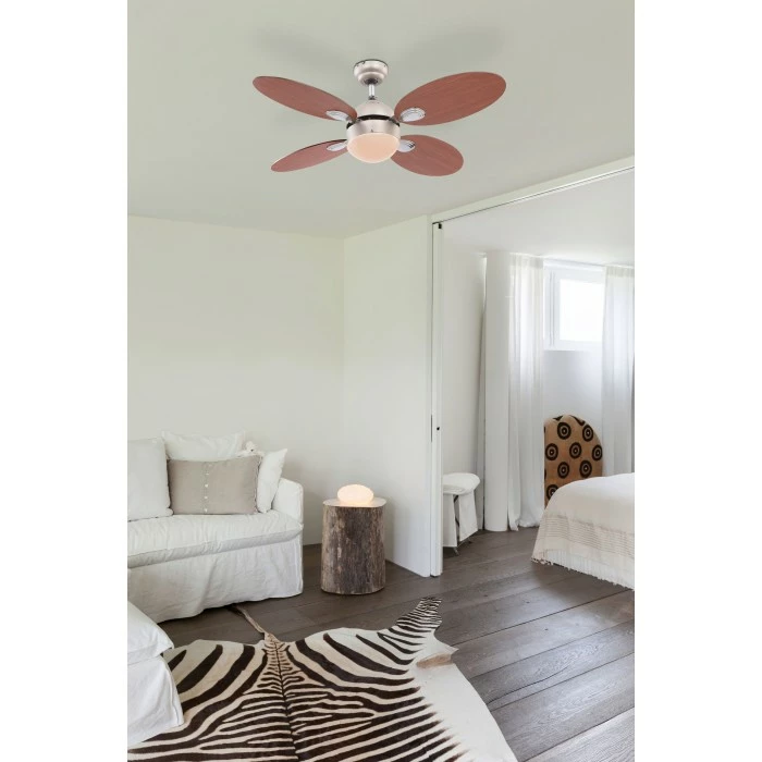 Globo WADE Deckenventilator Nickel-Matt, Chrom, Edelstahl, 1-flammig 1 Globo WADE Deckenventilator Nickel-Matt, Chrom, Edelstahl, 1-flammig