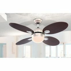 Globo WADE Deckenventilator Nickel-Matt, Chrom, Edelstahl, 1-flammig 9 Globo WADE Deckenventilator Nickel-Matt, Chrom, Edelstahl, 1-flammig -Bürolampen Verkäufe globo wade deckenventilator 318 2