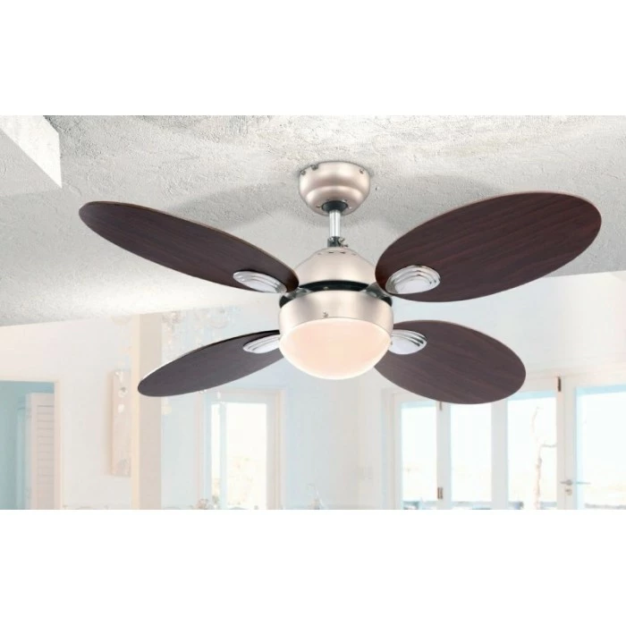 Globo WADE Deckenventilator Nickel-Matt, Chrom, Edelstahl, 1-flammig 3 Globo WADE Deckenventilator Nickel-Matt, Chrom, Edelstahl, 1-flammig – Bild 3