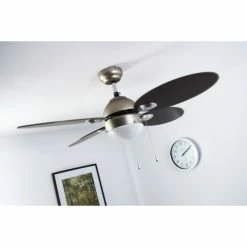 Globo WADE Ventilator Nickel-Matt, Edelstahl, 1-flammig 34 Globo WADE Ventilator Nickel-Matt, Edelstahl, 1-flammig -Bürolampen Verkäufe globo wade ventilator 318 do1 13