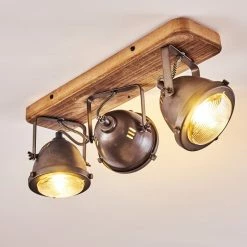 Hofstein Glostrup Deckenleuchte Edelstahl, Braun, 3-flammig -Bürolampen Verkäufe glostrup deckenleuchte h3335734 do1 4