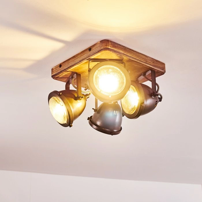 Hofstein Glostrup Deckenleuchte Edelstahl, Braun, 4-flammig 11 Hofstein Glostrup Deckenleuchte Edelstahl, Braun, 4-flammig – Bild 11