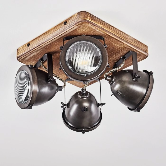 Hofstein Glostrup Deckenleuchte Edelstahl, Braun, 4-flammig 12 Hofstein Glostrup Deckenleuchte Edelstahl, Braun, 4-flammig – Bild 12