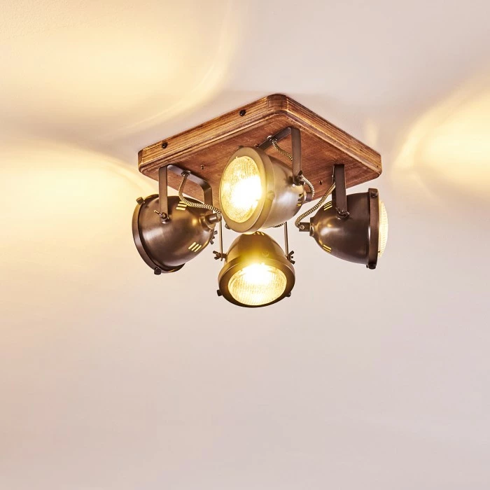 Hofstein Glostrup Deckenleuchte Edelstahl, Braun, 4-flammig 14 Hofstein Glostrup Deckenleuchte Edelstahl, Braun, 4-flammig – Bild 14