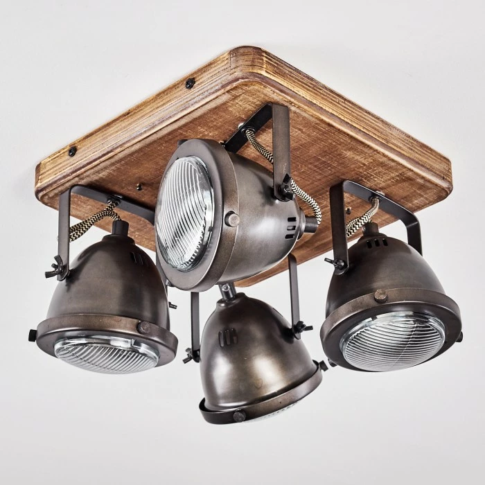 Hofstein Glostrup Deckenleuchte Edelstahl, Braun, 4-flammig 15 Hofstein Glostrup Deckenleuchte Edelstahl, Braun, 4-flammig – Bild 15