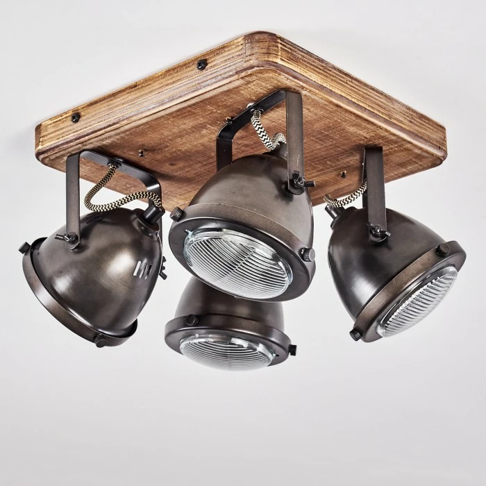 Hofstein Glostrup Deckenleuchte Edelstahl, Braun, 4-flammig 16 Hofstein Glostrup Deckenleuchte Edelstahl, Braun, 4-flammig – Bild 16