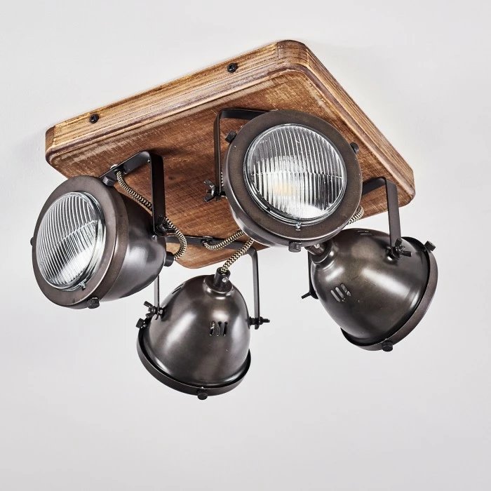 Hofstein Glostrup Deckenleuchte Edelstahl, Braun, 4-flammig 5 Hofstein Glostrup Deckenleuchte Edelstahl, Braun, 4-flammig – Bild 5