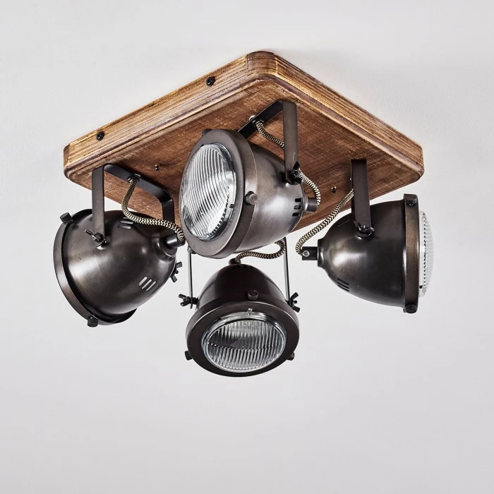 Hofstein Glostrup Deckenleuchte Edelstahl, Braun, 4-flammig 10 Hofstein Glostrup Deckenleuchte Edelstahl, Braun, 4-flammig – Bild 10