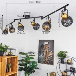 Hofstein Gomsrud Deckenleuchte Schwarz, 6-flammig -Bürolampen Verkäufe gomsrud deckenleuchte h3434666 3