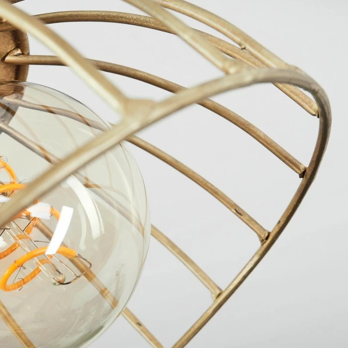 Hofstein Grunnfjord Deckenleuchte Gold, Holz dunkel, 1-flammig 3 Hofstein Grunnfjord Deckenleuchte Gold, Holz dunkel, 1-flammig – Bild 3