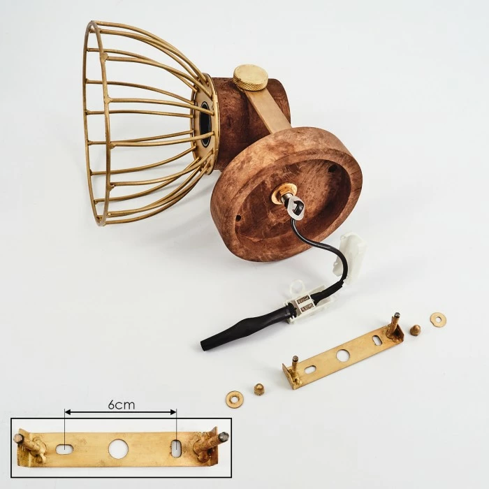 Hofstein Grunnfjord Deckenleuchte Gold, Holz dunkel, 1-flammig 5 Hofstein Grunnfjord Deckenleuchte Gold, Holz dunkel, 1-flammig – Bild 5