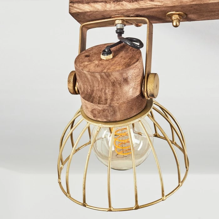 Hofstein Grunnfjord Deckenleuchte Gold, Holz dunkel, 2-flammig 11 Hofstein Grunnfjord Deckenleuchte Gold, Holz dunkel, 2-flammig – Bild 11