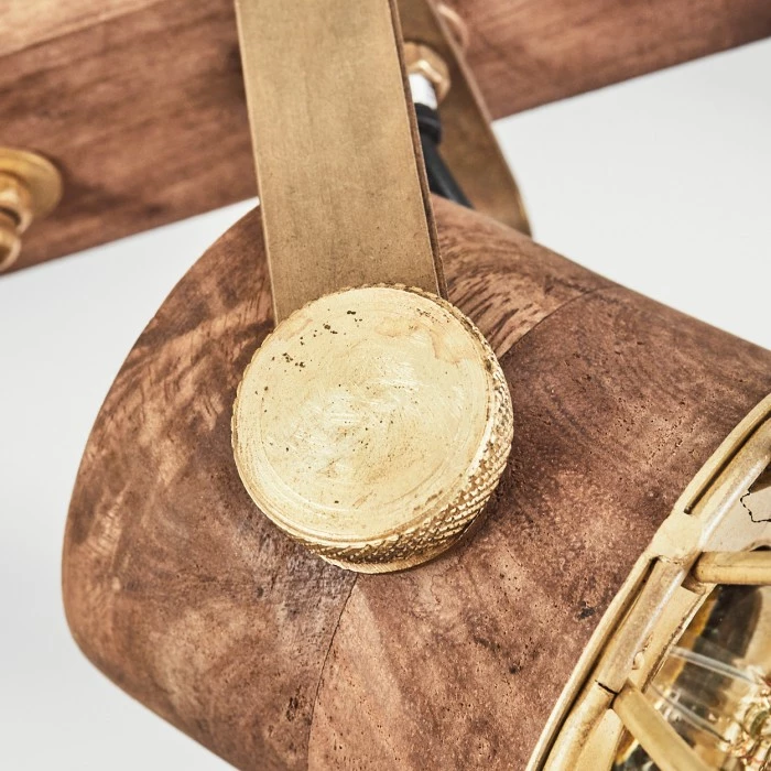 Hofstein Grunnfjord Deckenleuchte Gold, Holz dunkel, 2-flammig 6 Hofstein Grunnfjord Deckenleuchte Gold, Holz dunkel, 2-flammig – Bild 6