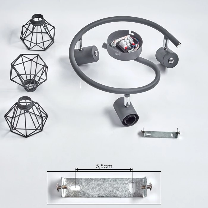 Hofstein Gullspang Deckenleuchte Chrom, Anthrazit, 3-flammig 5 Hofstein Gullspang Deckenleuchte Chrom, Anthrazit, 3-flammig – Bild 5