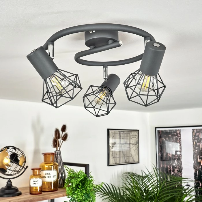 Hofstein Gullspang Deckenleuchte Chrom, Anthrazit, 3-flammig 10 Hofstein Gullspang Deckenleuchte Chrom, Anthrazit, 3-flammig – Bild 10