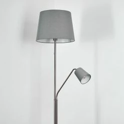 Hofstein Gunstock Stehleuchte Nickel-Matt, 2-flammig -Bürolampen Verkäufe gunstock stehleuchte h3354254 8
