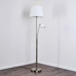 Hofstein Gunstock Stehleuchte Nickel glänzend, 2-flammig -Bürolampen Verkäufe gunstock stehleuchte h3354278 12