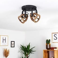 Hofstein Haervej Wood Deckenleuchte Schwarz, Holz hell, 2-flammig -Bürolampen Verkäufe haervej wood deckenleuchte h3368299 14