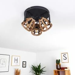 Hofstein Haervej Wood Deckenleuchte Schwarz, Holz hell, 3-flammig -Bürolampen Verkäufe haervej wood deckenleuchte h3368312 14