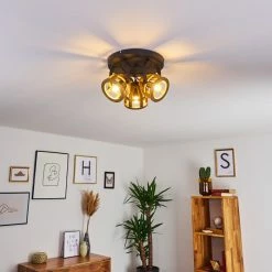 Hofstein Haervej Wood Deckenleuchte Schwarz, Holz hell, 3-flammig -Bürolampen Verkäufe haervej wood deckenleuchte h3368312 2