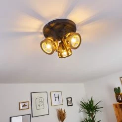 Hofstein Haervej Wood Deckenleuchte Schwarz, Holz hell, 3-flammig -Bürolampen Verkäufe haervej wood deckenleuchte h3368312 7