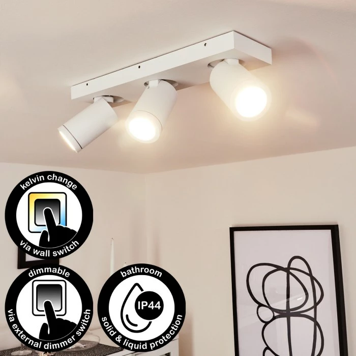 Hofstein Hakamken Deckenleuchte Weiß, 3-flammig 1 Hofstein Hakamken Deckenleuchte Weiß, 3-flammig