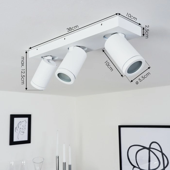 Hofstein Hakamken Deckenleuchte Weiß, 3-flammig 4 Hofstein Hakamken Deckenleuchte Weiß, 3-flammig – Bild 4