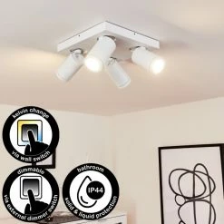 Hofstein Hakamken Deckenleuchte Weiß, 4-flammig