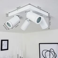 Hofstein Hakamken Deckenleuchte Weiß, 4-flammig -Bürolampen Verkäufe hakamken deckenleuchte h3438107 3