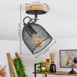 Hofstein Hakvaag Deckenleuchte Schwarz, Holz dunkel, 1-flammig -Bürolampen Verkäufe hakvaag deckenleuchte h3433751 3