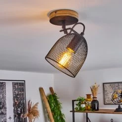 Hofstein Hakvaag Deckenleuchte Schwarz, Holz dunkel, 1-flammig -Bürolampen Verkäufe hakvaag deckenleuchte h3433751 6