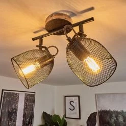 Hofstein Hakvaag Deckenleuchte Schwarz, Holz dunkel, 2-flammig -Bürolampen Verkäufe hakvaag deckenleuchte h3433799 10