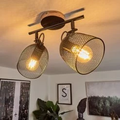 Hofstein Hakvaag Deckenleuchte Schwarz, Holz dunkel, 2-flammig -Bürolampen Verkäufe hakvaag deckenleuchte h3433799 8