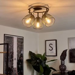 Hofstein Hakvaag Deckenleuchte Schwarz, Holz dunkel, 3-flammig -Bürolampen Verkäufe hakvaag deckenleuchte h3433829 14