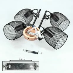 Hofstein Hakvaag Deckenleuchte Schwarz, Braun, 4-flammig -Bürolampen Verkäufe hakvaag deckenleuchte h3433843 6