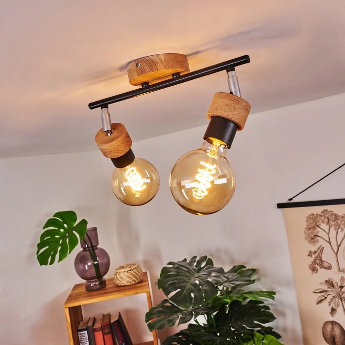 Hofstein Harran Deckenleuchte Chrom, Schwarz, Braun, 2-flammig 11 Hofstein Harran Deckenleuchte Chrom, Schwarz, Braun, 2-flammig – Bild 11