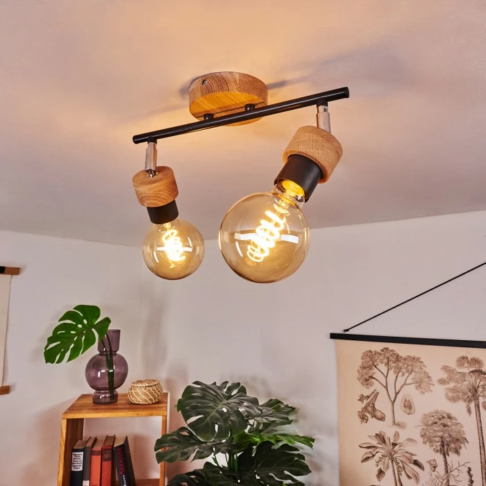 Hofstein Harran Deckenleuchte Chrom, Schwarz, Braun, 2-flammig 7 Hofstein Harran Deckenleuchte Chrom, Schwarz, Braun, 2-flammig – Bild 7