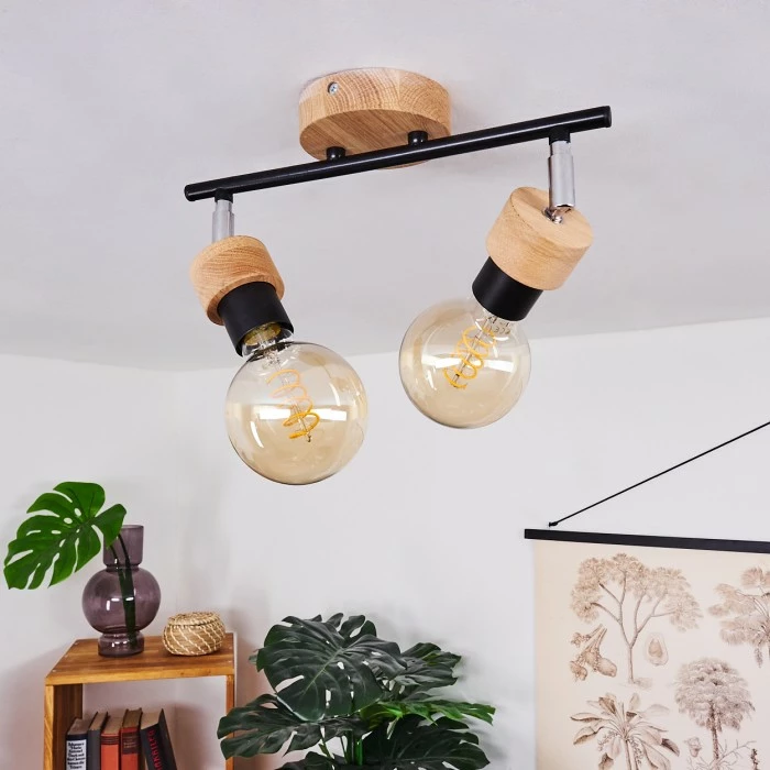 Hofstein Harran Deckenleuchte Chrom, Schwarz, Braun, 2-flammig 10 Hofstein Harran Deckenleuchte Chrom, Schwarz, Braun, 2-flammig – Bild 10