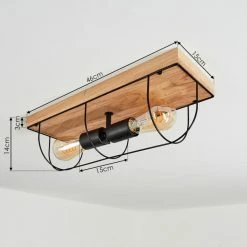 Hofstein Hodne Deckenleuchte Schwarz, Naturfarben, 2-flammig -Bürolampen Verkäufe hodne deckenleuchte h3434857 2