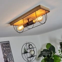 Hofstein Hodne Deckenleuchte Schwarz, Naturfarben, 2-flammig -Bürolampen Verkäufe hodne deckenleuchte h3434857 5