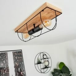 Hofstein Hodne Deckenleuchte Schwarz, Naturfarben, 2-flammig -Bürolampen Verkäufe hodne deckenleuchte h3434857 8