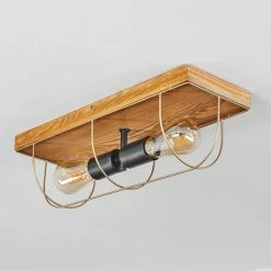 Hofstein Hodne Deckenleuchte Schwarz, Naturfarben, 2-flammig -Bürolampen Verkäufe hodne deckenleuchte h3441350 7