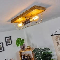 Hofstein Hodne Deckenleuchte Schwarz, Naturfarben, 2-flammig -Bürolampen Verkäufe hodne deckenleuchte h3441350 8