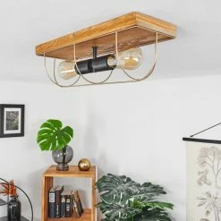 Hofstein Hodne Deckenleuchte Schwarz, Naturfarben, 2-flammig -Bürolampen Verkäufe hodne deckenleuchte h3441350 9