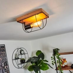 Hofstein Hodne Deckenleuchte Schwarz, Naturfarben, 1-flammig -Bürolampen Verkäufe hodne deckenleuchte h3441466 6